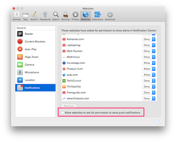 how to turn off notifications chrome firefox safari
